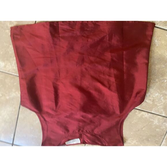 SILK Lore Burgundy Shirt / Jacket & Tank 100% Silk  L Embellished Gold Vintage - Picture 7 of 10